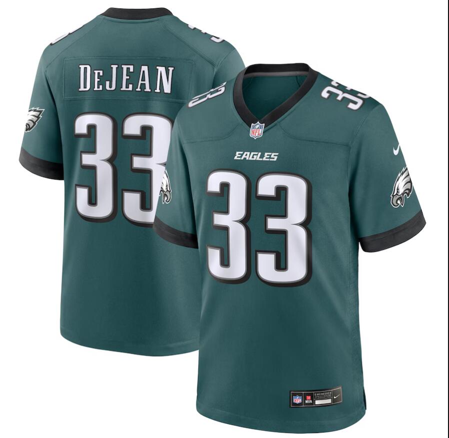 Men Nike Philadelphia Eagles 33 Cooper DeJean Green 2024 NFL Draft Game Jersey